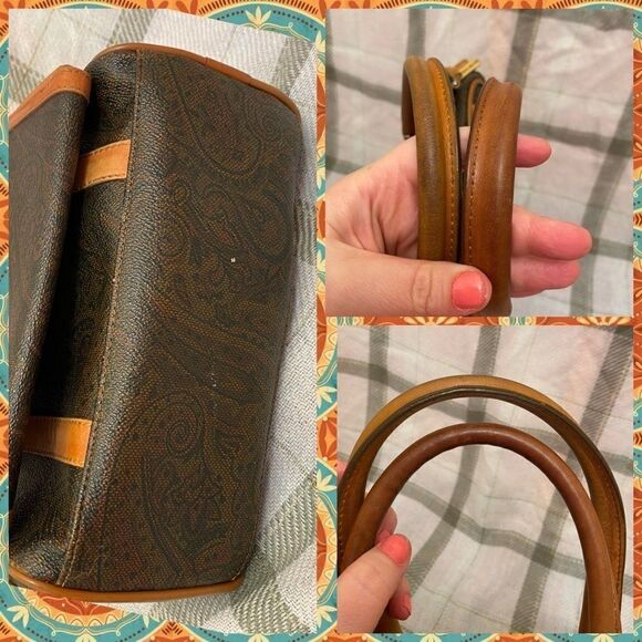 VINTAGE Pierre Balmain 3 piece set purse, wallet and makeup bag paisley Leather - Picture 5 of 14